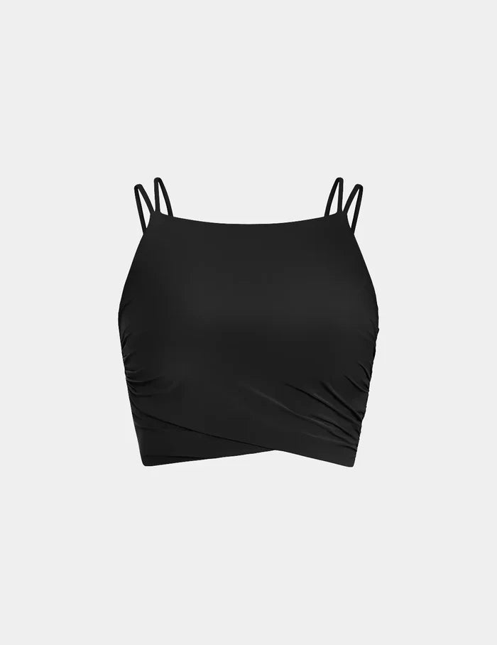 | Front view of model highlighting the coverage and fit | Black