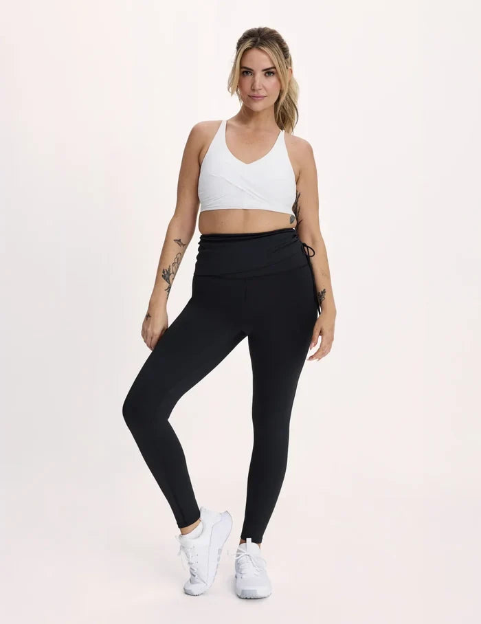 | Front view of model highlighting the coverage and fit | Black