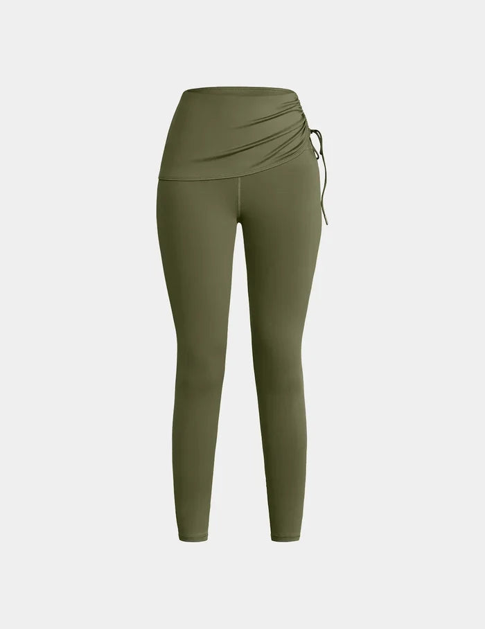 | Front view of model highlighting the coverage and fit | Olive