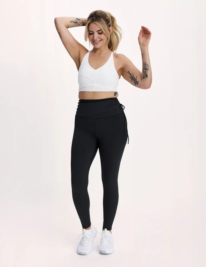 | Front view of model highlighting the coverage and fit | Black