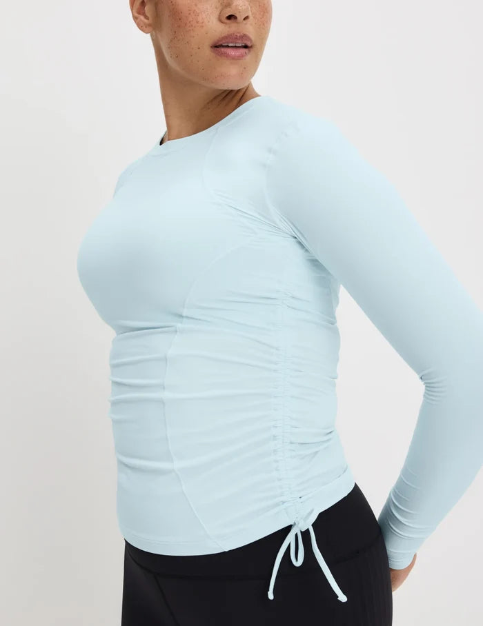 | Front view of model highlighting the coverage and fit | Blue Light