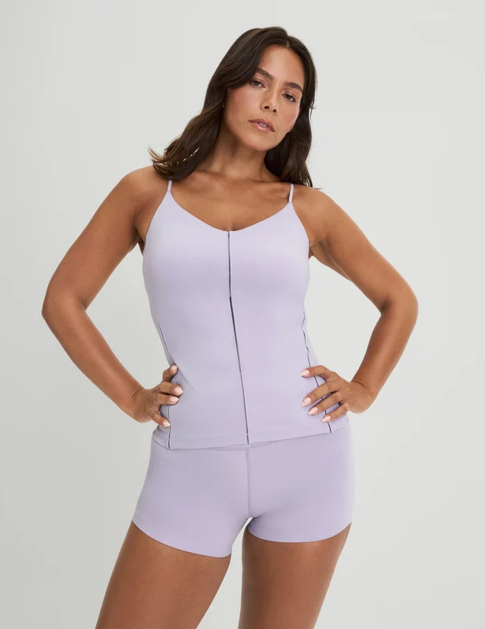 | Front view of model highlighting the coverage and fit | Purple Heather