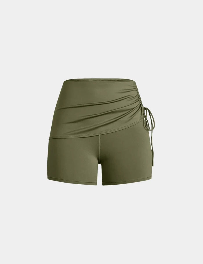 | Front view of model highlighting the coverage and fit | Olive