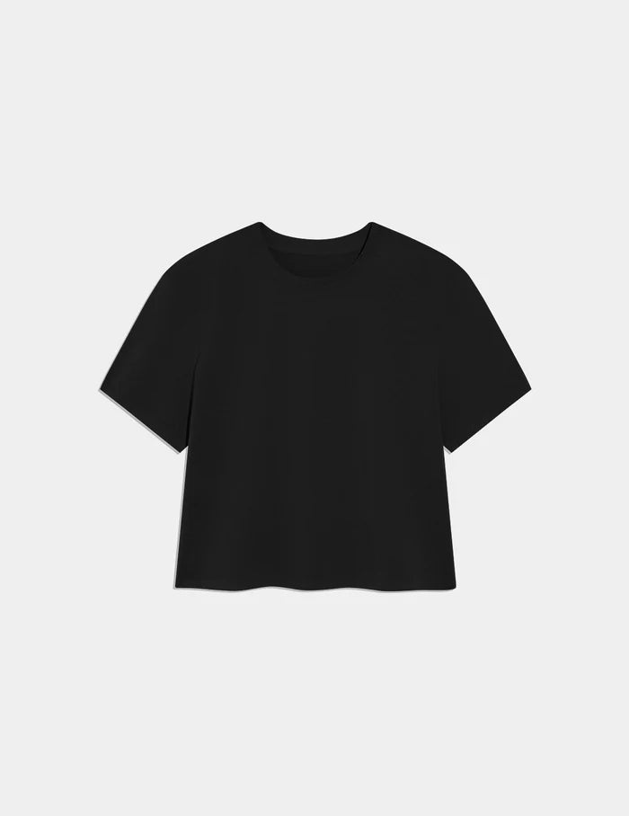 | Front view of model highlighting the coverage and fit | Black