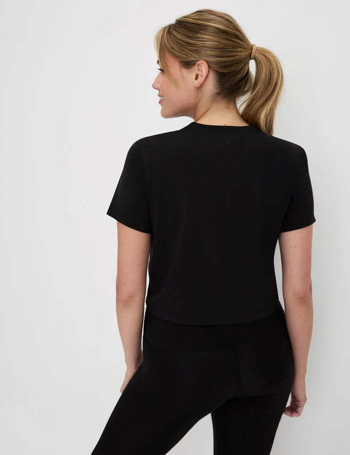 | Front view of model highlighting the coverage and fit | Black