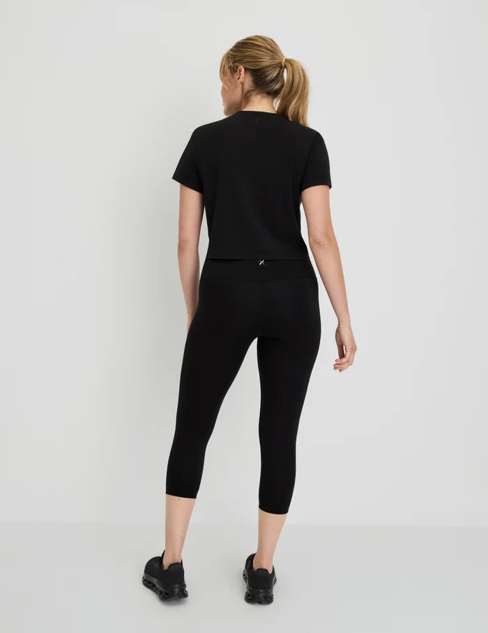 | Front view of model highlighting the coverage and fit | Black
