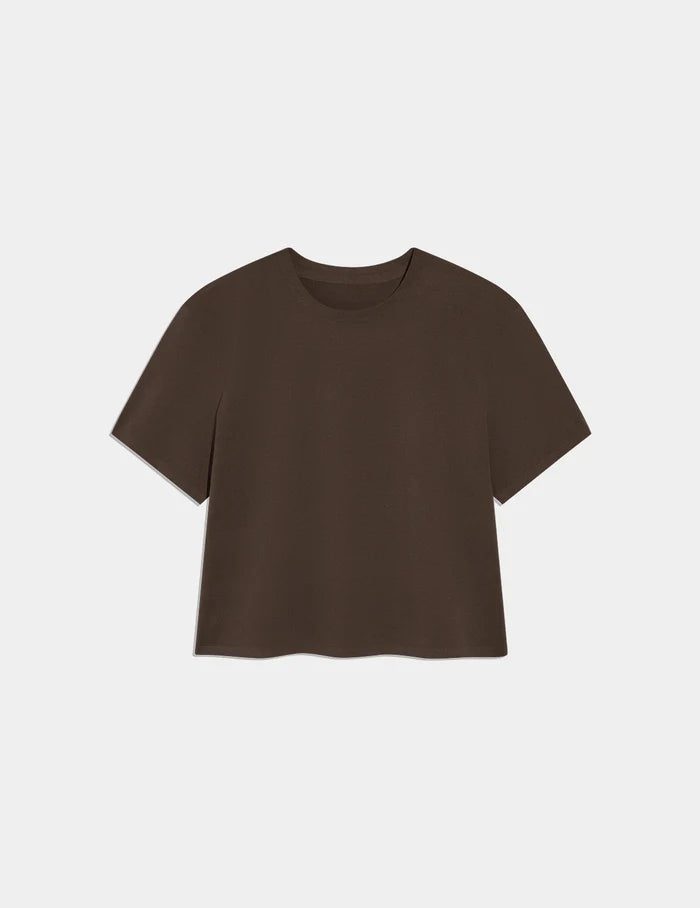 | Front view of model highlighting the coverage and fit | Espresso
