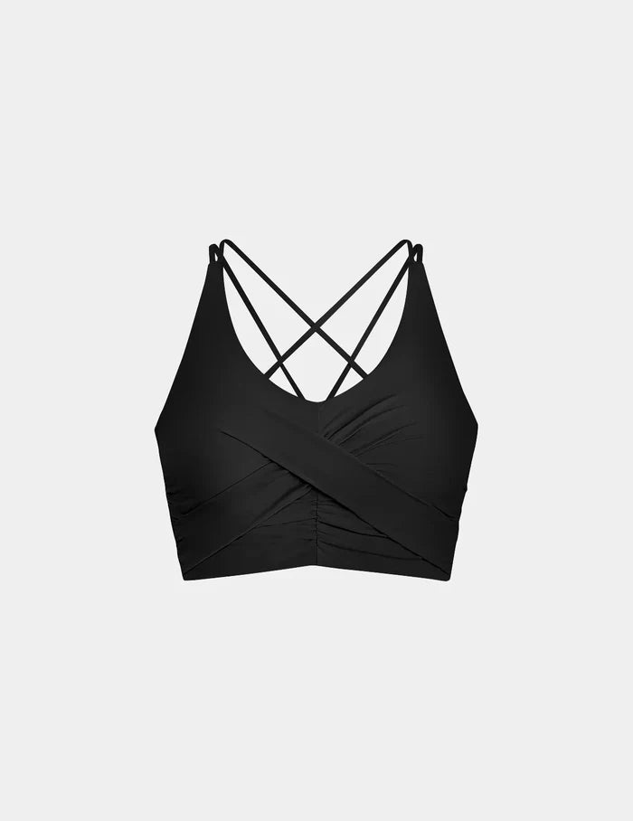 | Front view of model highlighting the coverage and fit | Black