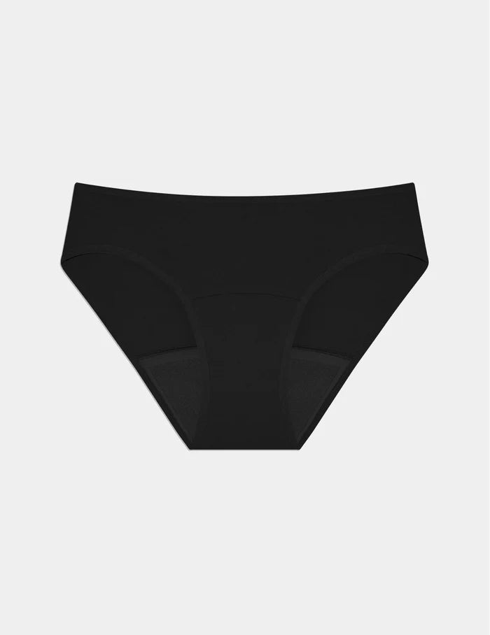 | Super Leakproof® Cotton Bikini shown front-facing against a light gray background | Black