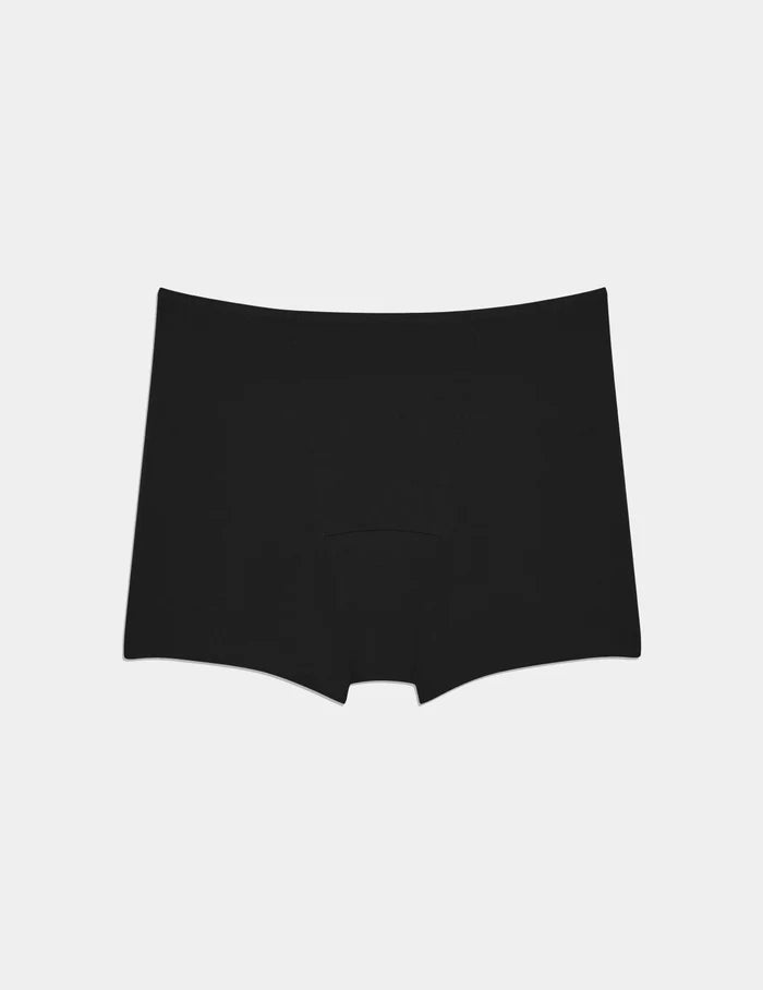 | Super Leakproof® Cotton Boxer Brief shown front-facing against a light gray background | Black