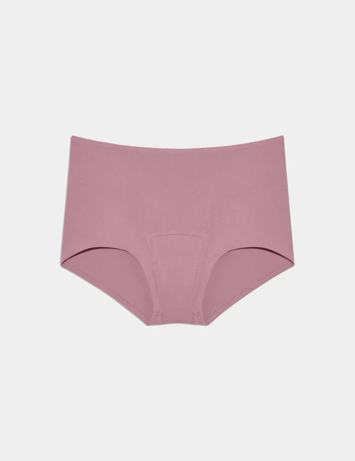 |  Super Leakproof® Cotton Boybrief shown front-facing against a light gray background | Dusty Pink