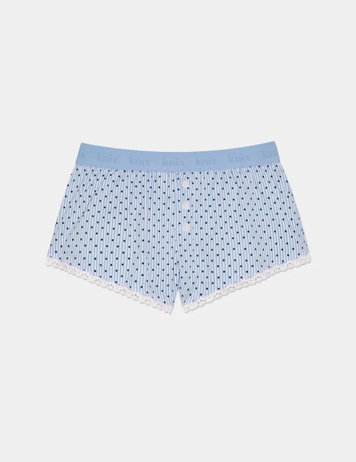 Blue Stripe Polka Dot / XS