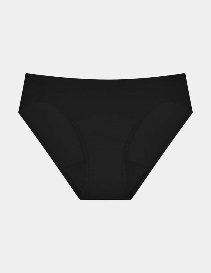 | Super Leakproof® No-Show Bikini shown front-facing against a light gray background | Black