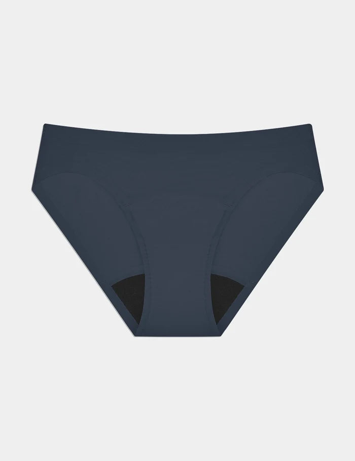 | Super Leakproof® No-Show Bikini shown front-facing against a light gray background | Twilight Navy