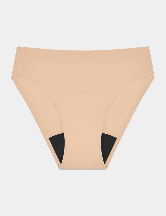 | Super Leakproof® No-Show French Cut shown front-facing against a light gray background | Warm Sand