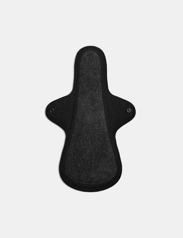 | Super Leakproof® Reusable Snap Pads shown front-facing against a light gray background | Black