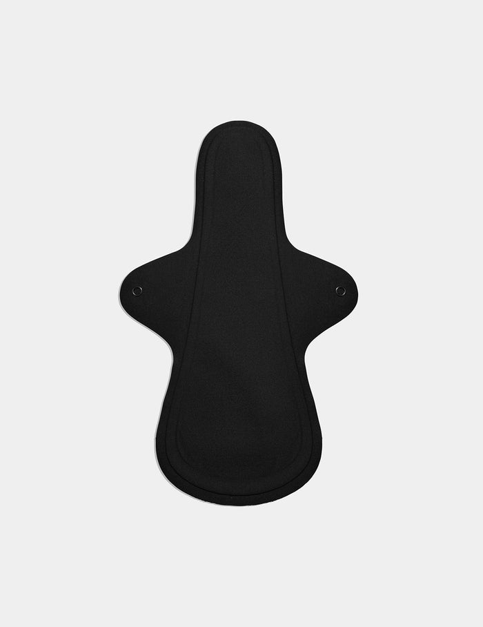 | Super Leakproof® Reusable Snap Pads shown front-facing against a light gray background | Black
