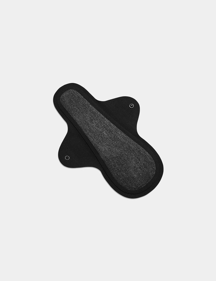 | Super Leakproof® Reusable Snap Pads shown front-facing against a light gray background | Black