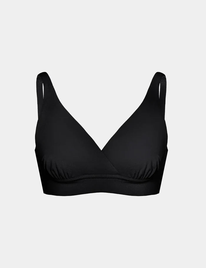 | View of SweetDreams Nursing Bra shown front-facing against a light gray background | Black