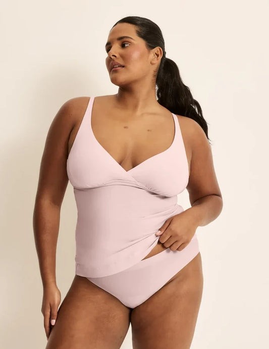 | Front view of model highlighting the coverage and fit | Rose Water