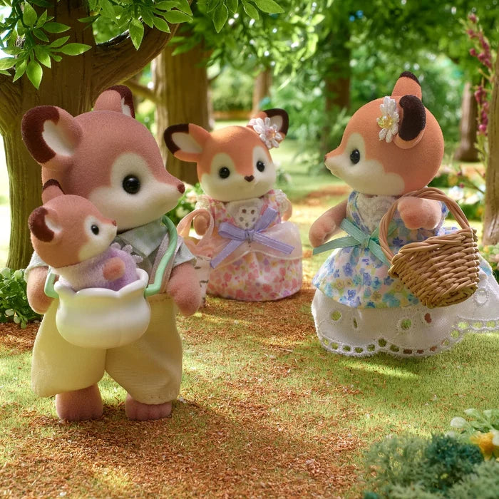 Sylvanian Families Deer Family parent and child figures outdoors