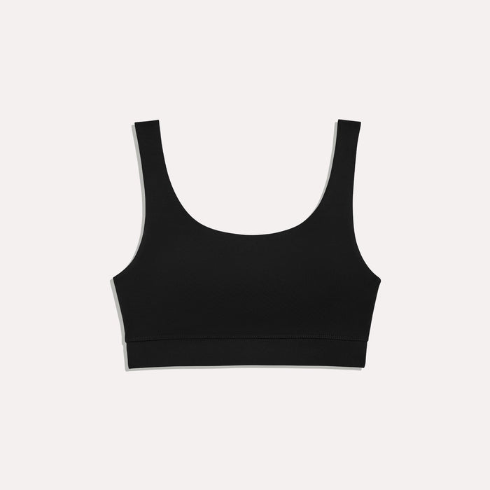| Teen Double Scoop Bikini Top shown front-facing against a light gray background | Black