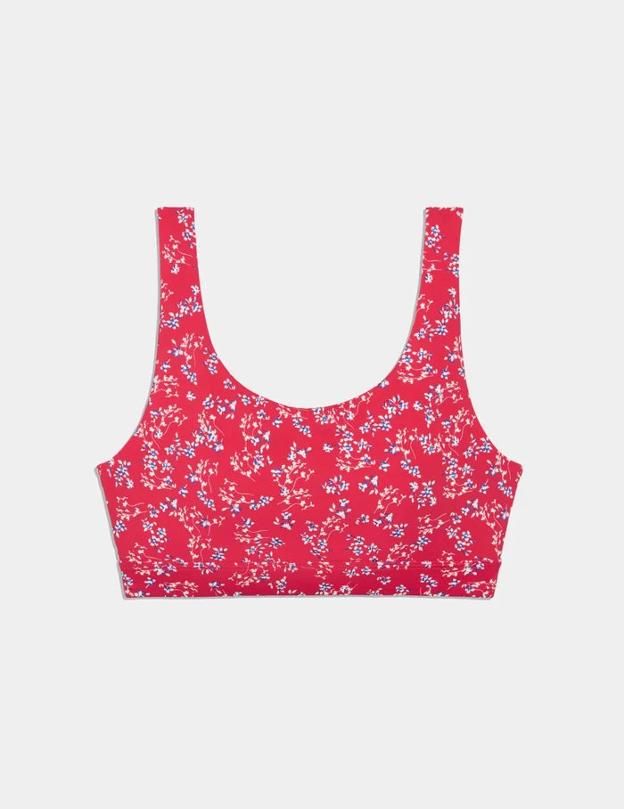 | Teen Double Scoop Bikini Top shown front-facing against a light gray background | Poppy Petal