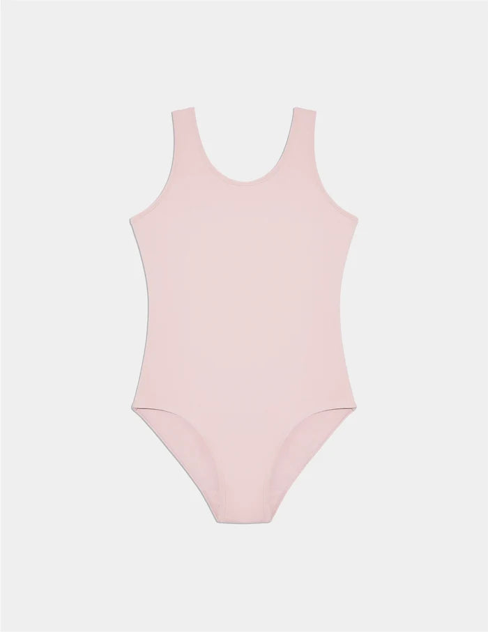 | Teen Leakproof Leotard shown front-facing against a light gray background | Blush