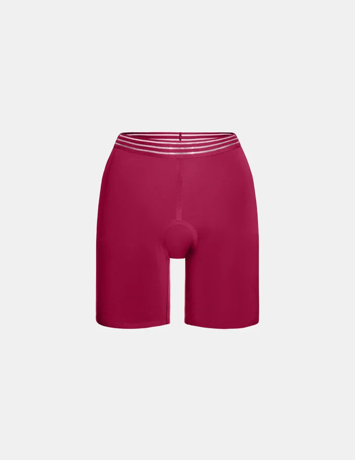 | Front view of model highlighting the coverage and fit | Ruby