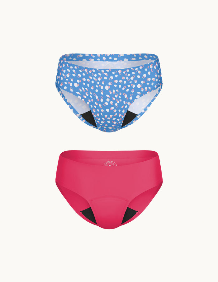| Front view of model highlighting the coverage and fit | Pink Pop/Whirlpool