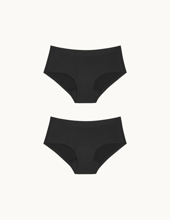 | Front view of model highlighting the coverage and fit | Black