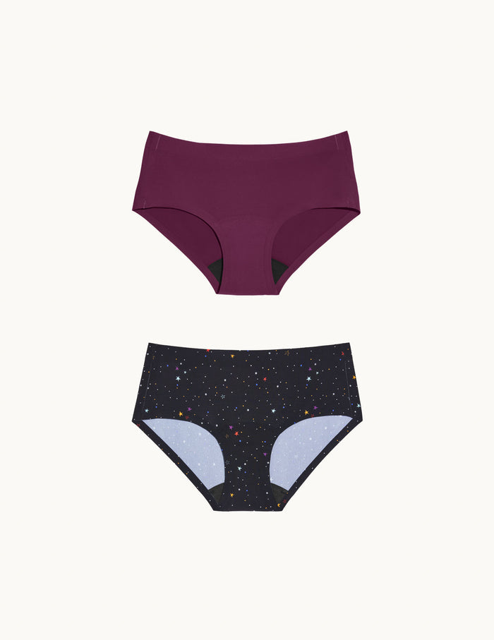 | Front view of model highlighting the coverage and fit | Lucky Star/Berry