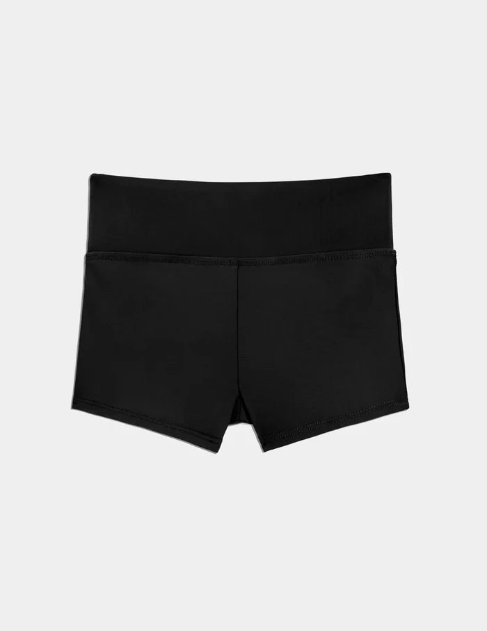 | Teen Period Swim Short shown front-facing against a light gray background | Black