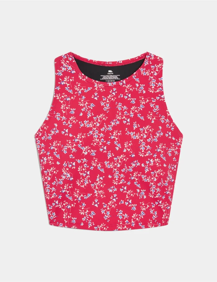 | Teen Racerback Tankini Swim Top shown front-facing against a light gray background | Poppy Petal