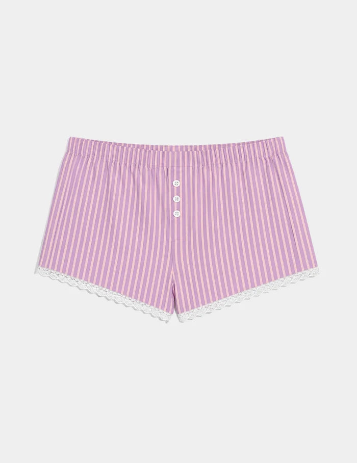 | Teen Super Leakproof® Mini Sleepover Boxer shown front-facing against a light gray background | Lilac Stripe