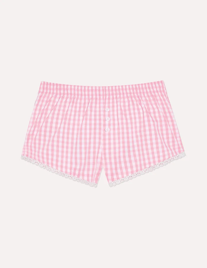 | Teen Super Leakproof® Mini Sleepover Boxer shown front-facing against a light gray background | Pink Gingham