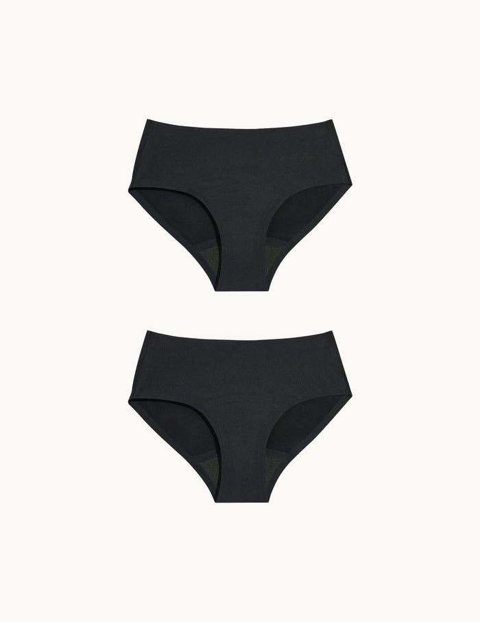 | Front view of model highlighting the coverage and fit | Black
