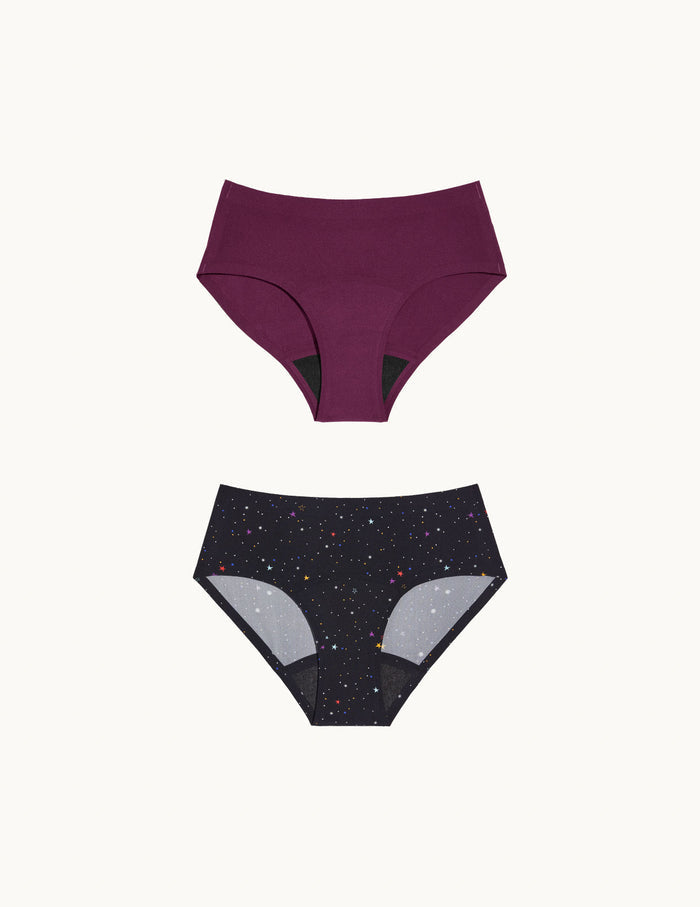 | Front view of model highlighting the coverage and fit | Lucky Star/Berry