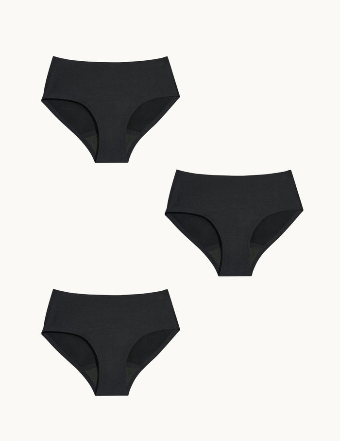 | Front view of model highlighting the coverage and fit | Black