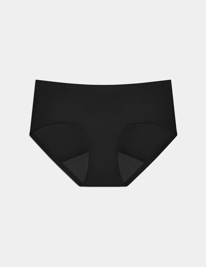 | Teen Super Leakproof® No-Show Boyshort shown front-facing against a light gray background | Black