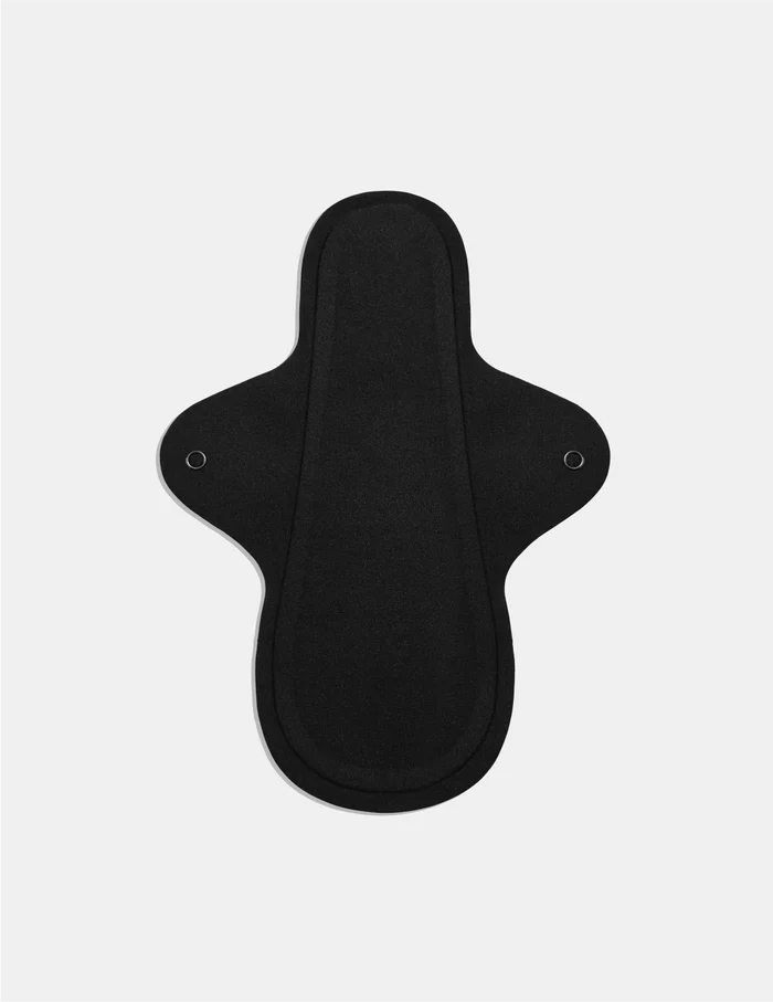 | Teen Super Leakproof Reusable Snap Pads shown front-facing against a light gray background | Black