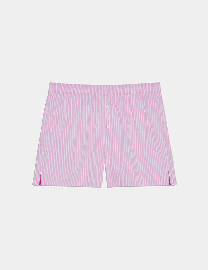 | Teen Super Leakproof® Sleepover Boxer shown front-facing against a light gray background | Pink Stripe