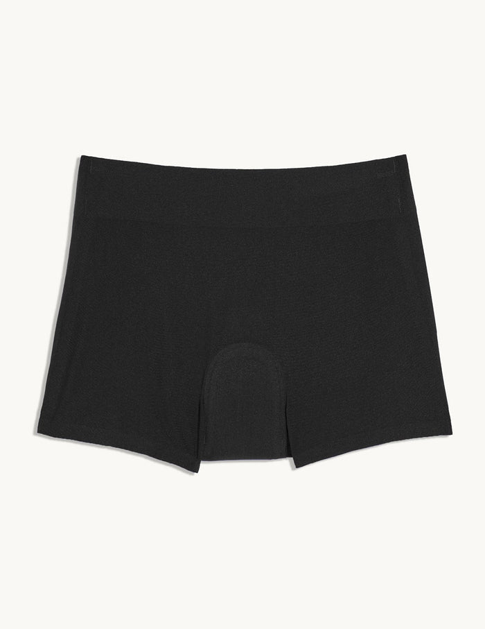 | Teen Super Leakproof® Sleepover Short shown front-facing against a light gray background | Black