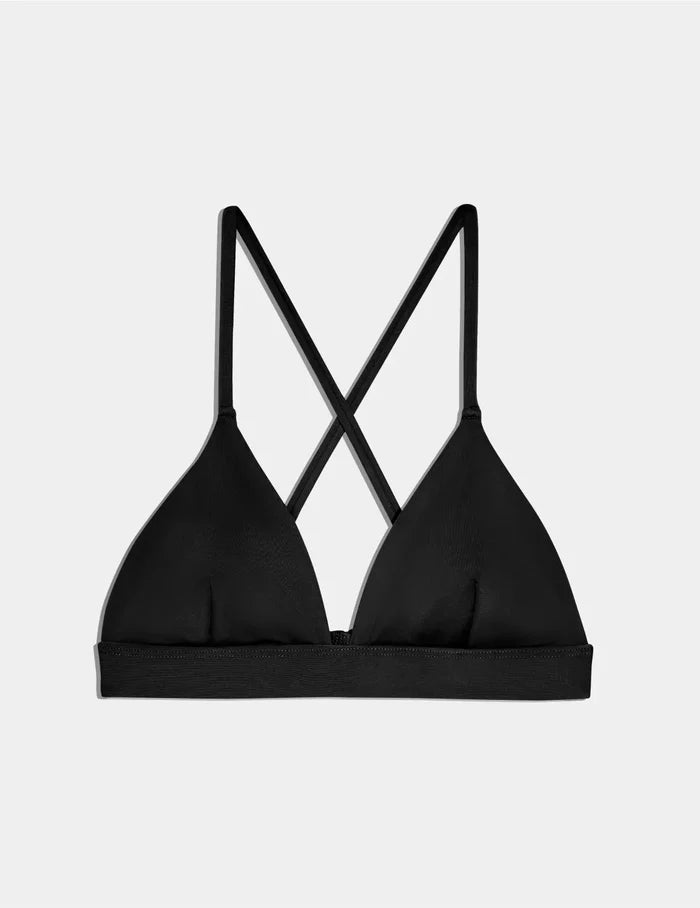 | Teen Triangle Bikini Top shown front-facing against a light gray background | Black