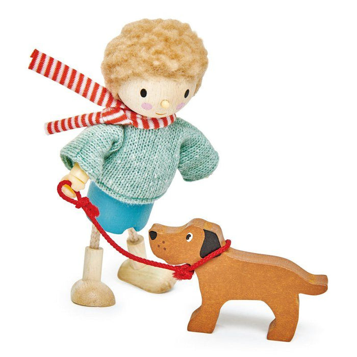 Tender Leaf Toys Miniature Doll Mr Goodwood with Flexible Limbs & His Dog