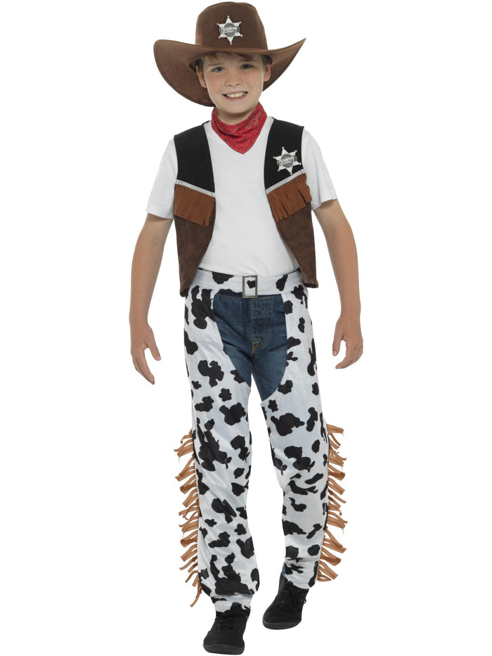 Texan Cowboy Costume, Child, Brown & Black