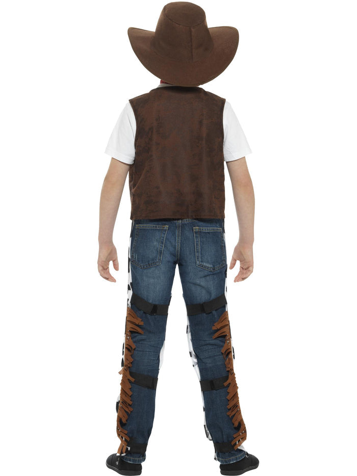 Texan Cowboy Costume, Child, Brown & Black