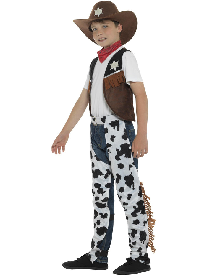 Texan Cowboy Costume, Child, Brown & Black