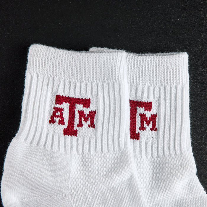 Del Campo Texas A&M Aggies golf socks, embroidered maroon ATM interlock detail