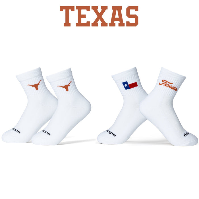 Del Campo Texas Longhorns Pack golf socks featuring both officially licensed team styles